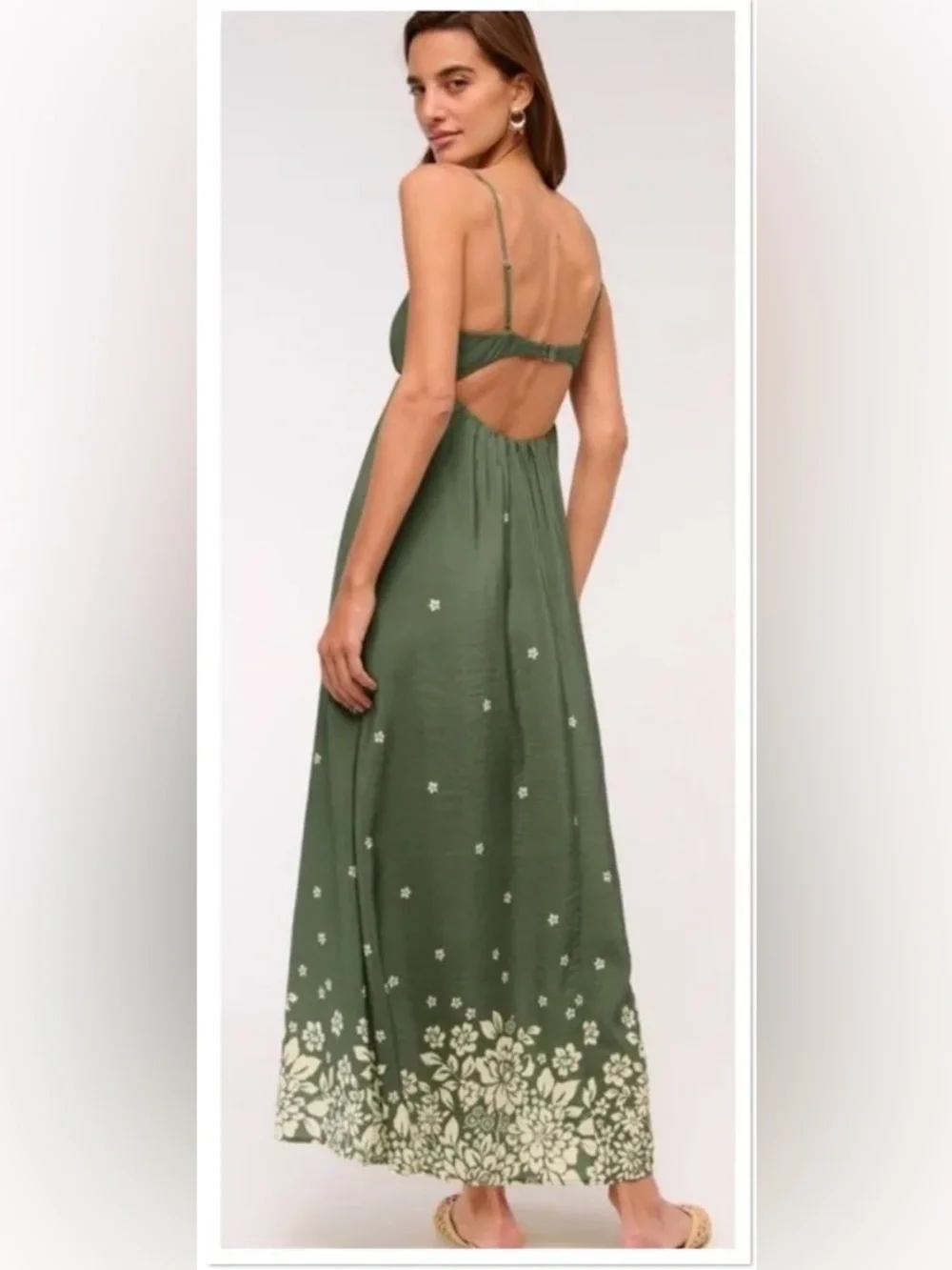 Abercrombie & Fitch Women's Bra-Free Clasp-Back Flowy Maxi Dress with Pockets
